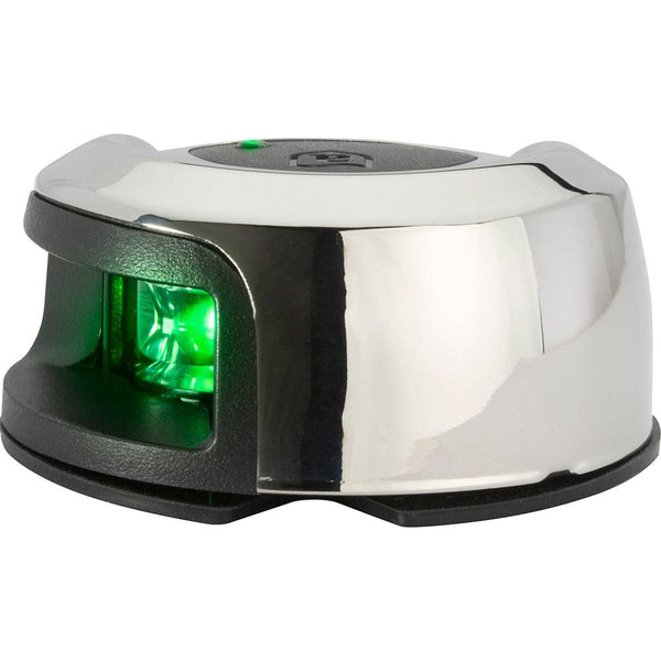 Attwood LightArmor Deck Mount Navigation Light - Stainless Steel - Starboard (green) - 2NM - Navigation Lights