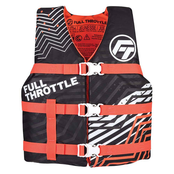 Full Throttle Youth Nylon Life Jacket - Pink/Black - Life Vests