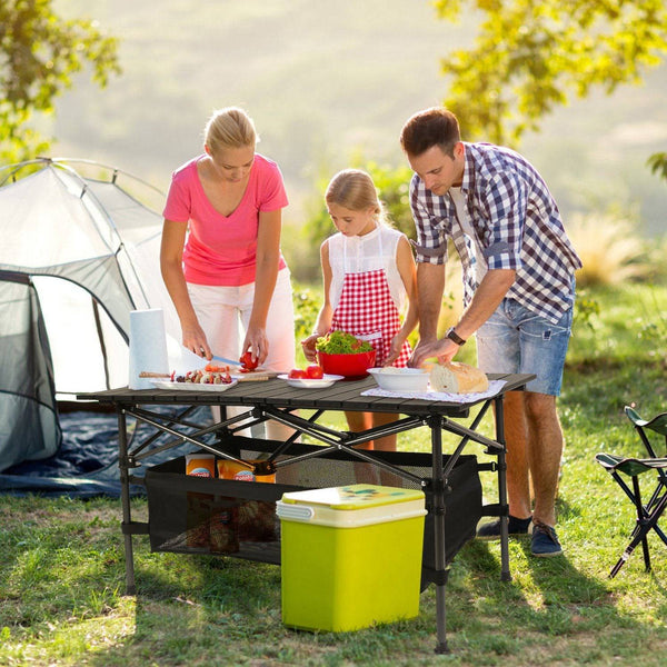 1 Pc Folding Camping Table Portable Aluminum Roll-up Picnic BBQ Desk with Carrying Bag Heavy Duty Outdoor Beach