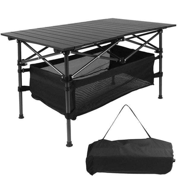 1 Pc Folding Camping Table Portable Aluminum Roll-up Picnic BBQ Desk with Carrying Bag Heavy Duty Outdoor Beach