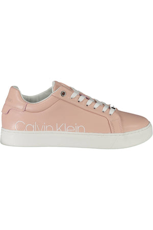 Calvin Klein Pink Leather Women Sneaker - PREPXI