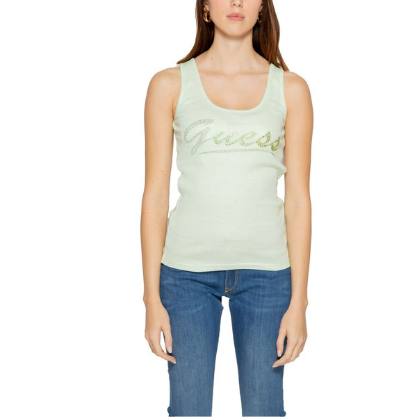 Guess Turquoise Cotton Tops & T-Shirt - PREPXI