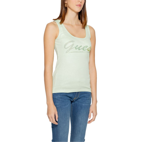 Guess Turquoise Cotton Tops & T-Shirt - PREPXI