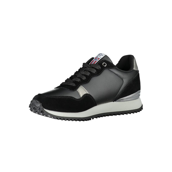 Napapijri Chic Black Lace-Up Sneakers with Contrast Detail - PREPXI