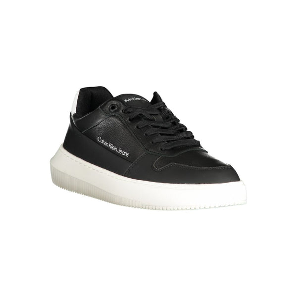 Calvin Klein Sleek Black Lace-Up Sneakers with Contrast Details - PREPXI