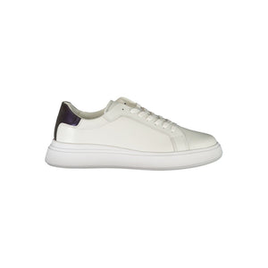 Calvin Klein Sleek White Contrast Lace-Up Sneakers - PREPXI