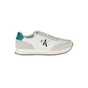 Calvin Klein Elegant White Lace-Up Sneakers with Contrasting Detail - PREPXI