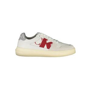 Calvin Klein Sleek White Lace-Up Sneakers with Contrast Details - PREPXI