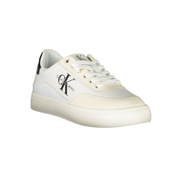 Calvin Klein Chic White Lace-Up Sneakers with Contrast Detailing - PREPXI