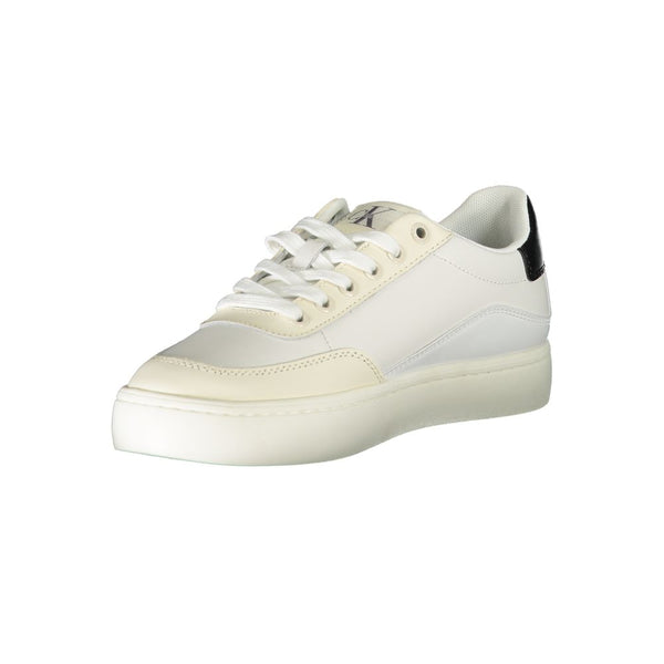 Calvin Klein Chic White Lace-Up Sneakers with Contrast Detailing - PREPXI