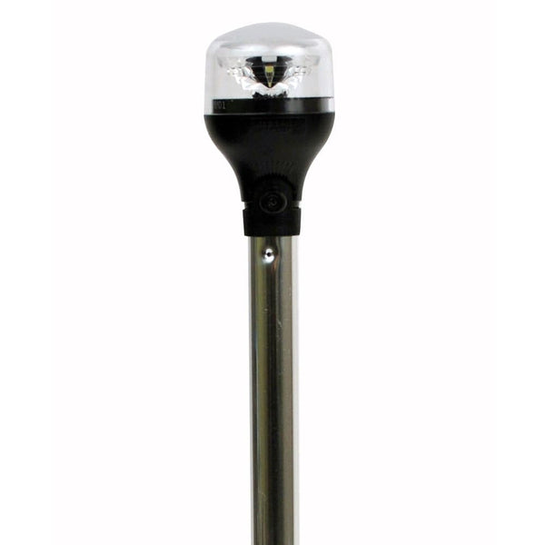 Attwood LightArmor All-Around Light - 20’’ Aluminum Pole - Black Vertical Composite Base w/Adapter - Navigation Lights