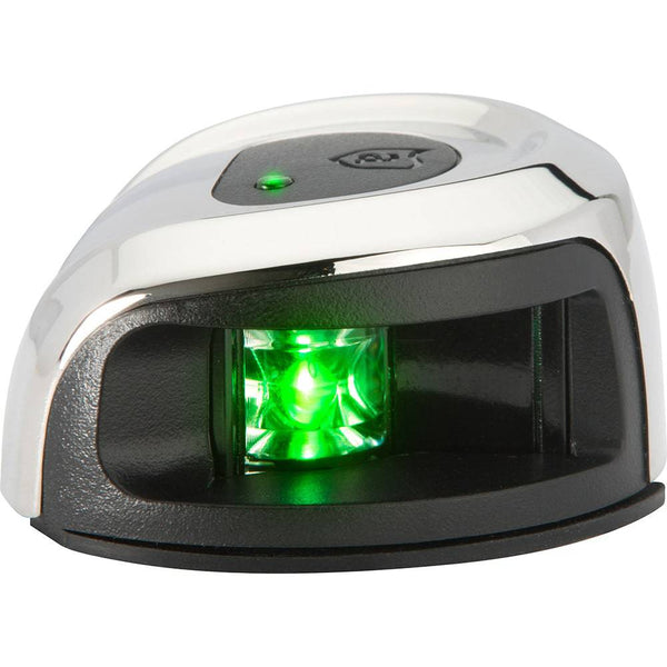 Attwood LightArmor Deck Mount Navigation Light - Stainless Steel - Starboard (green) - 2NM - Navigation Lights