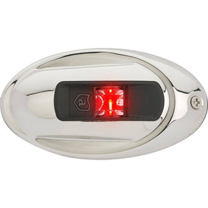 Attwood LightArmor Vertical Surface Mount Navigation Light - Oval - Port (red) - Stainless Steel - 2NM - Navigation