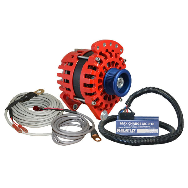 Balmar Alternator 170 AMP Kit 12V 3.15’’ Dual Foot Saddle J10 Pulley Regulator Temp Sensor - Alternators