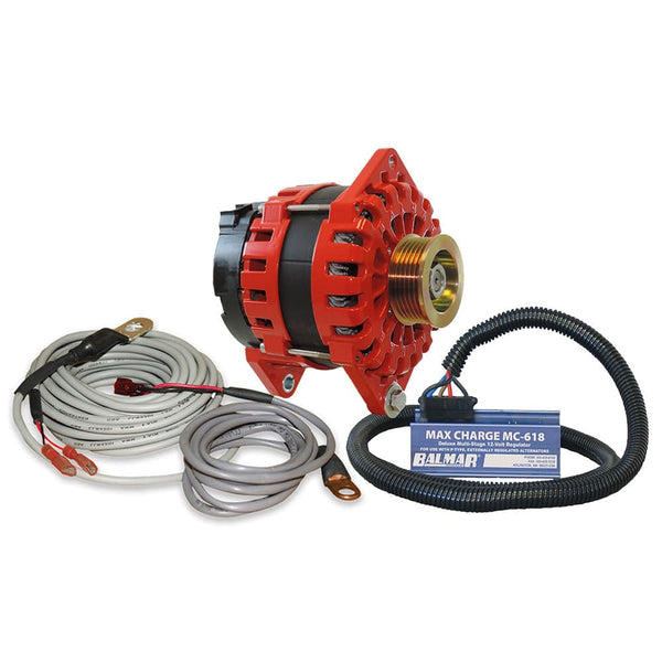 Balmar Alternator 250 AMP Kit 12V 3.15’’ Dual Foot Saddle K6 Pulley Regulator Temp Sensor - Alternators