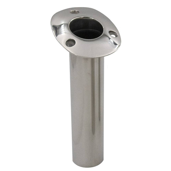 C.E. Smith 70 Series Standard Flush Mount Rod Holder - 15 Degree - Stainless Steel - Cast Bottom - Black Liner - Rod