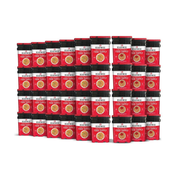 4320 Serving Package - 744 lbs - Includes: 24 - 120 Serving Entrée Buckets and 12 - 120 Serving Breakfast Buckets - UPC: 850037362066
