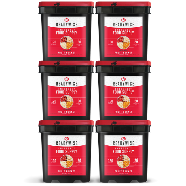 720 Serving Freeze Dried Fruit Bucket (6, 120 serving buckets) - UPC: 