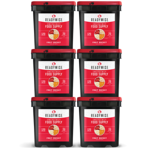 720 Serving Freeze Dried Fruit Bucket (6, 120 serving buckets) - UPC: 