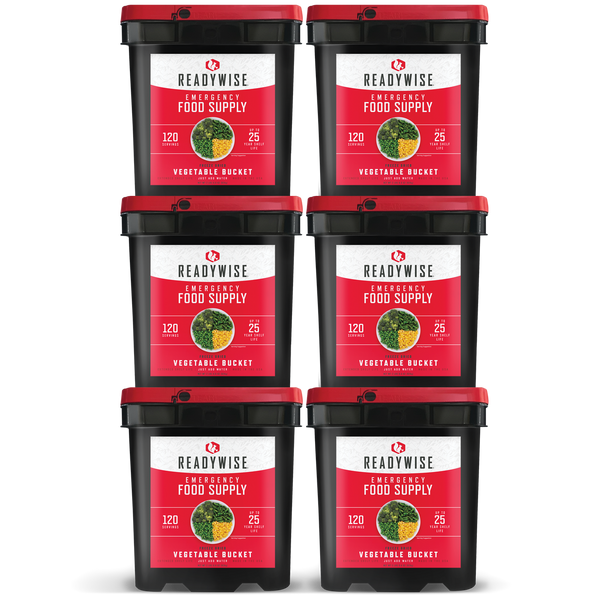 720 Serving Freeze Dried Vegetables (6, 120 serving buckets) - UPC: 