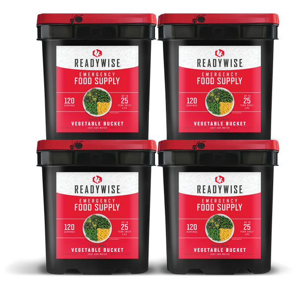 480 Serving Freeze Dried Vegetables (4, 120 serving buckets) - UPC: 