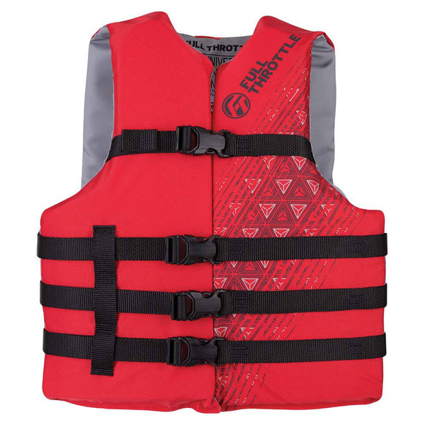 Full Throttle Adult Oversized Ski Life Jacket - Red - Life Vests