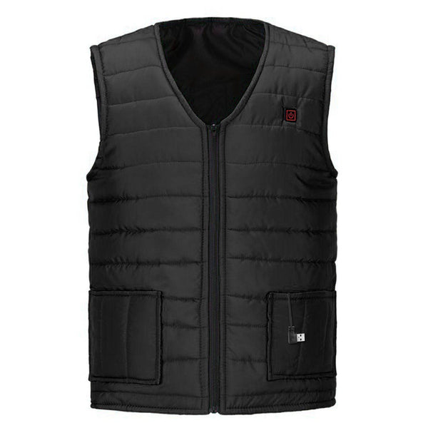 Heat Jacket Vest 3 Heating Gear Adjustable USB Heated Vest Warm Heat Coat Vest w/ 5 Heating Pads For Men Women Winter