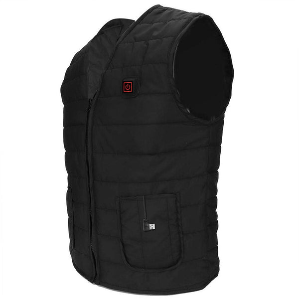 Heat Jacket Vest 3 Heating Gear Adjustable USB Heated Vest Warm Heat Coat Vest w/ 5 Heating Pads For Men Women Winter