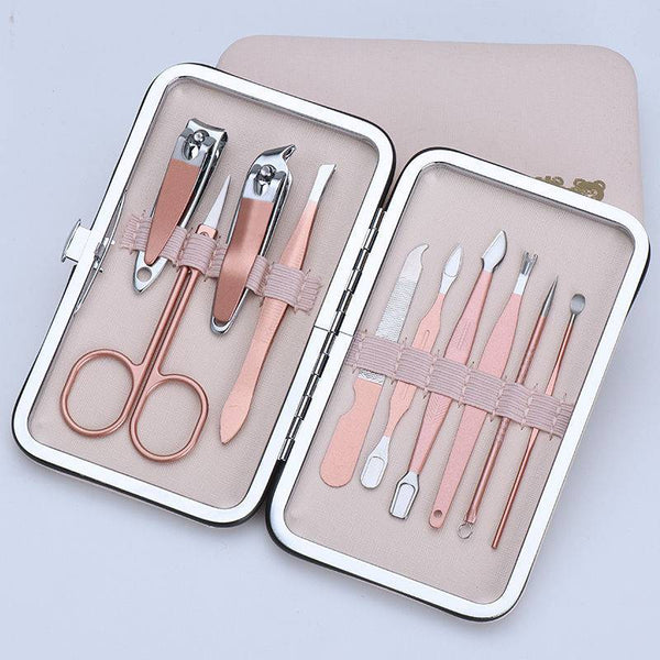 Household Manicure Tool Set Trim Nail Clippers - Rose Gold / C - ASIAN SOUP STARTERS