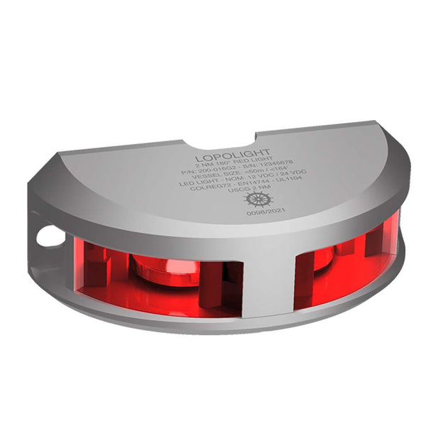 Lopolight Series 200-016 - Navigation Light - 2NM - Vertical Mount - Red - Silver Housing - Navigation Lights