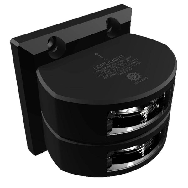 Lopolight Series 301-006 - Double Stacked Stern Light - 2NM - Vertical Mount - White - Black Housing - Navigation Lights