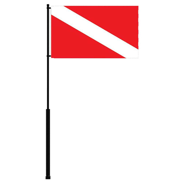 Mate Series Flag Pole - 36’’ w/Dive Flag - Fishing Accessories