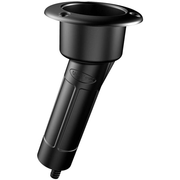 Mate Series Plastic 15 Rod Cup Holder - Drain - Round Top - Black - Rod Holders