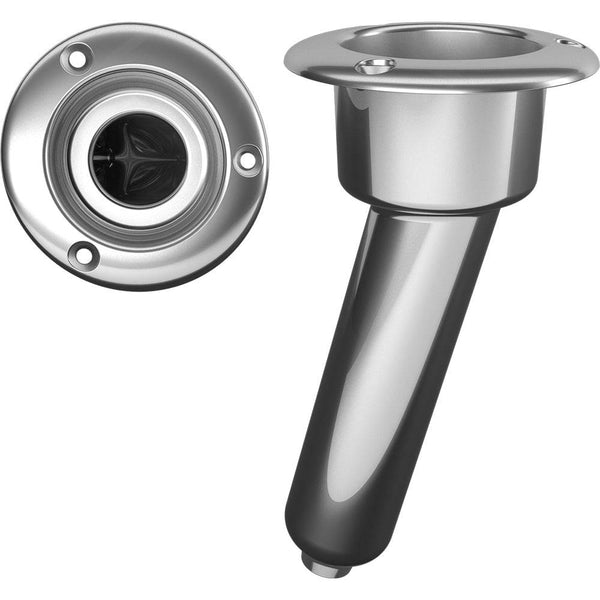 Mate Series Stainless Steel 15 Rod Cup Holder - Drain - Round Top - Rod Holders