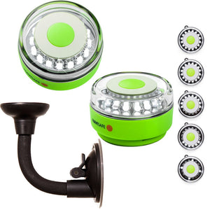Navisafe Portable Navilight 360 2NM Rescue - Glow In The Dark - Green w/Bendable Suction Cup Mount - Navigation Lights