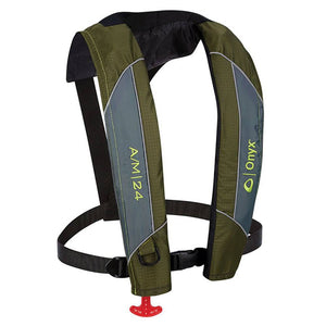 Onyx A/M-24 Automatic/Manual Inflatable PFD Life Jacket - Green - Life Vests