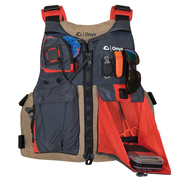 Onyx Kayak Fishing Vest - Adult Oversized - Tan/Grey - Life Vests