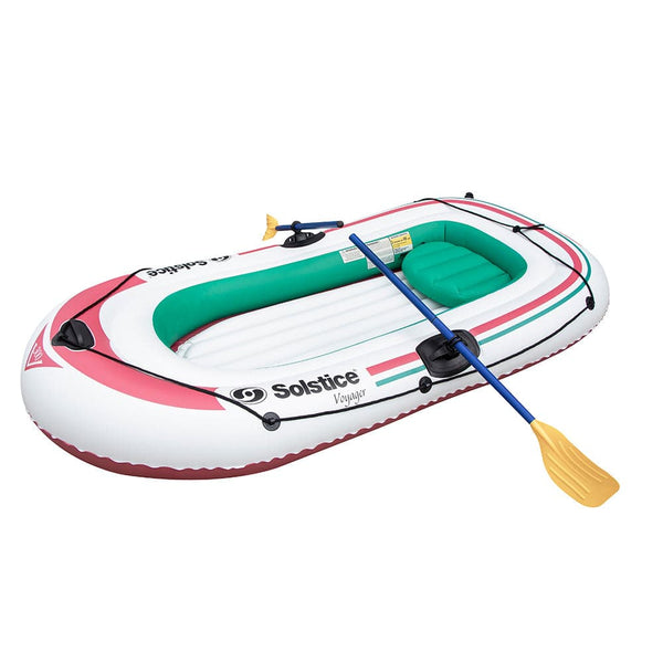 Solstice Watersports Voyager 3-Person Inflatable Boat Kit w/Oars Pump - Inflatable Boats