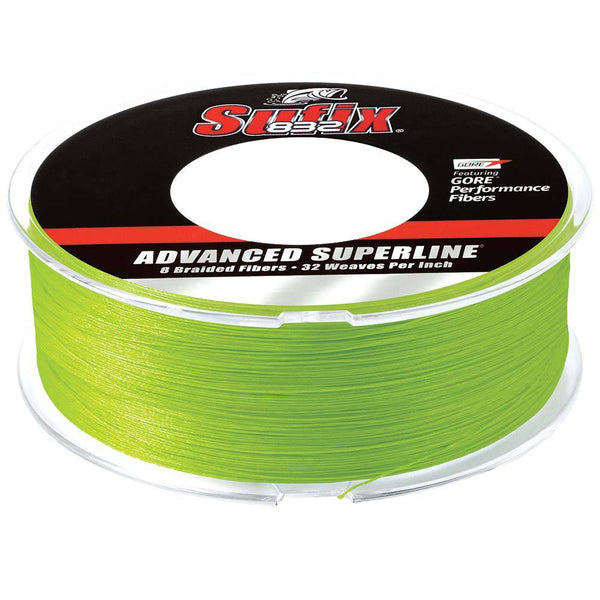 Sufix 832 Advanced Superline Braid - 15lb - Neon Lime - 600 yds - Lines & Leaders