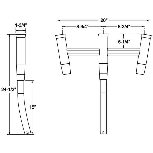 TACO Kite Fishing 3-Rod Cluster - Rod Holders