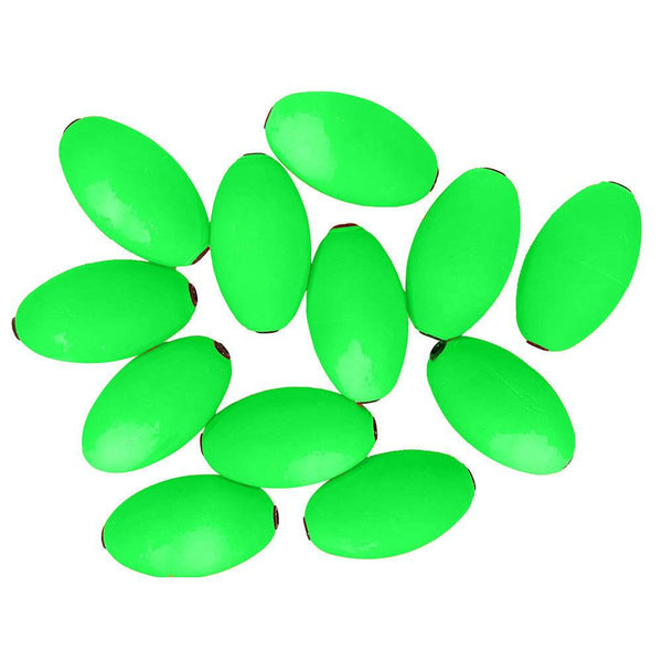 Tigress Oval Kite Floats - Green *12-Pack - Kite Fishing