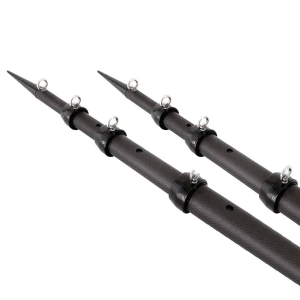 Tigress XD 3K Carbon Fiber Telescoping Outrigger Poles - 21 - Matte Black/ Black - Pair - Outriggers