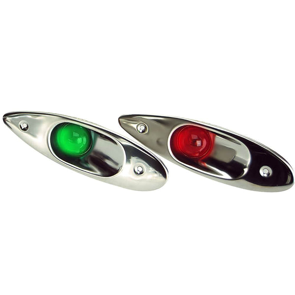 Whitecap Flush Mount LED Sidelights - 304 Stainless Steel - Pair - Navigation Lights